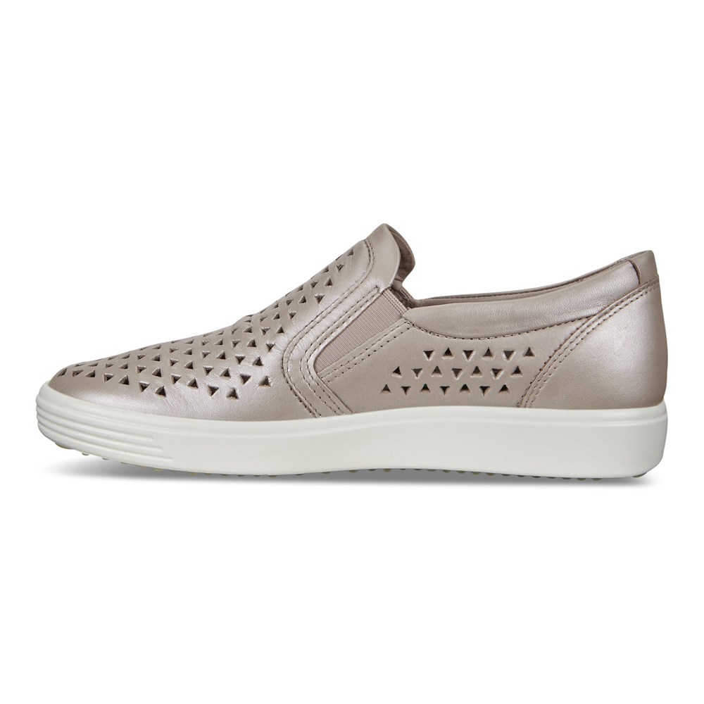 Womens Slip-On - ECCO Soft 7 Sneakers - Grey - 3615UCNYH